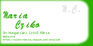 maria cziko business card